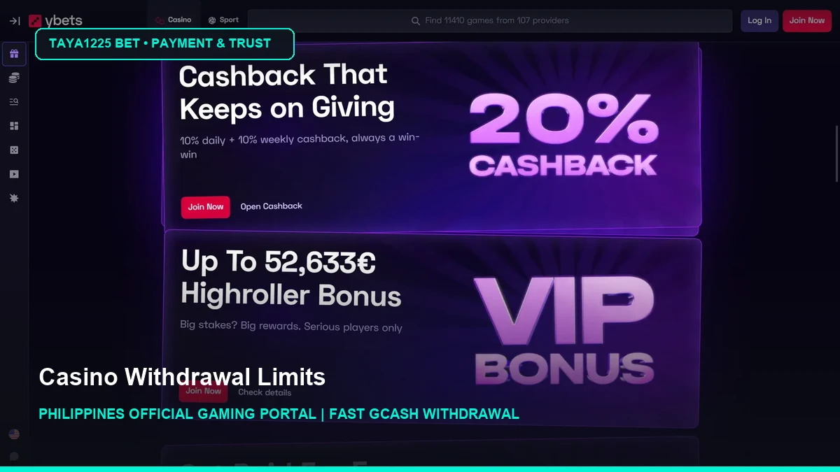 Casino Withdrawal Limits - Taya1225 Bet Philippines