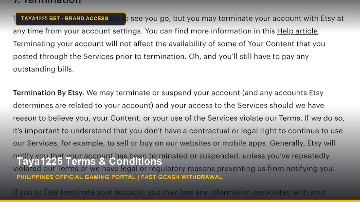 Taya1225 Terms & Conditions - Taya1225 Bet Philippines