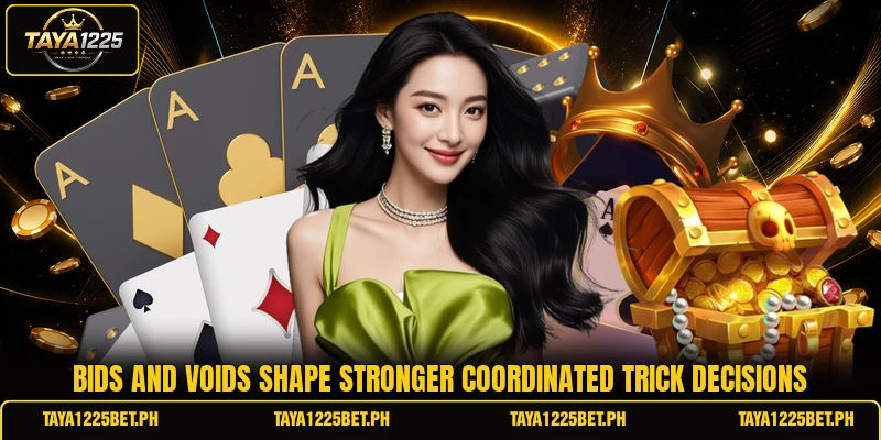 Bids and voids shape stronger coordinated trick decisions Bids and voids shape stronger coordinated trick decisions
