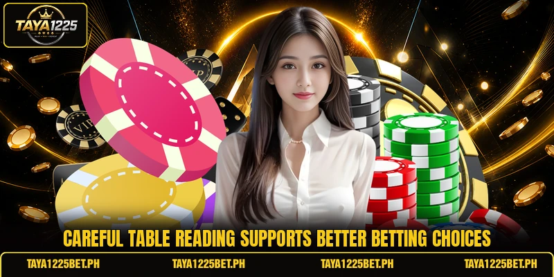 Careful table reading supports better betting choices Careful table reading supports better betting choices
