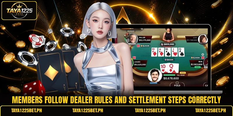 Members follow dealer rules and settlement steps correctly Members follow dealer rules and settlement steps correctly