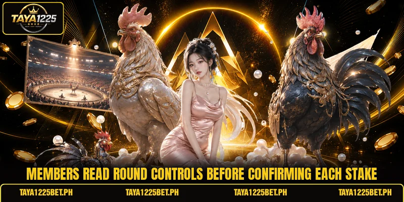 Members read round controls before confirming each stake Members read round controls before confirming each stake