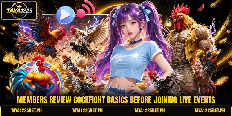 Members review cockfight basics before joining live events Members review cockfight basics before joining live events