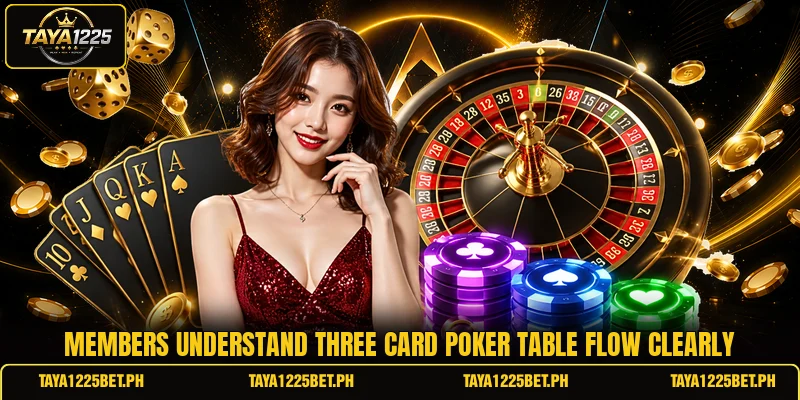 Members understand three card poker table flow clearly Members understand three card poker table flow clearly