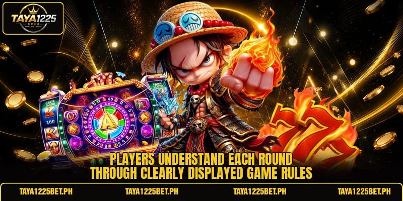 Players understand each round through clearly displayed game rules Players understand each round through clearly displayed game rules