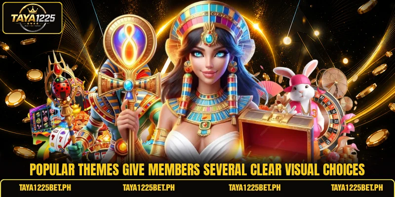 Popular themes give members several clear visual choices Popular themes give members several clear visual choices