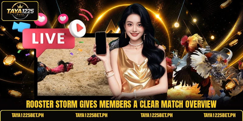 Rooster storm gives members a clear match overview Rooster storm gives members a clear match overview