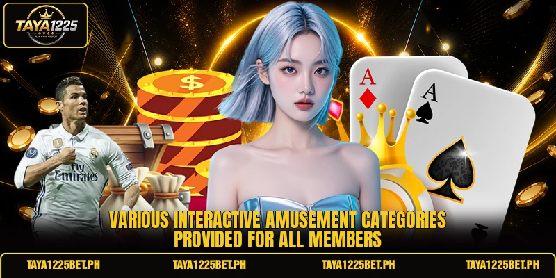Various interactive amusement categories provided for all members Various interactive amusement categories provided for all members